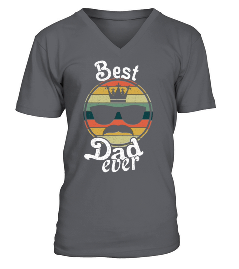 Best Dad Papa Retro Vintage Fathers Day V-Neck T-shirt