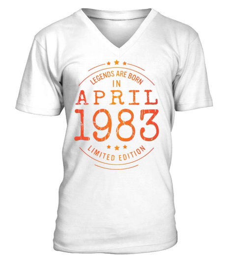 Birthday April 1983 Limited Edition Vintage Legend V-Neck T-shirt