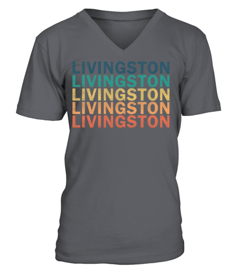 Livingston Name T Shirt - Livingston Vintage Retro V-Neck T-shirt