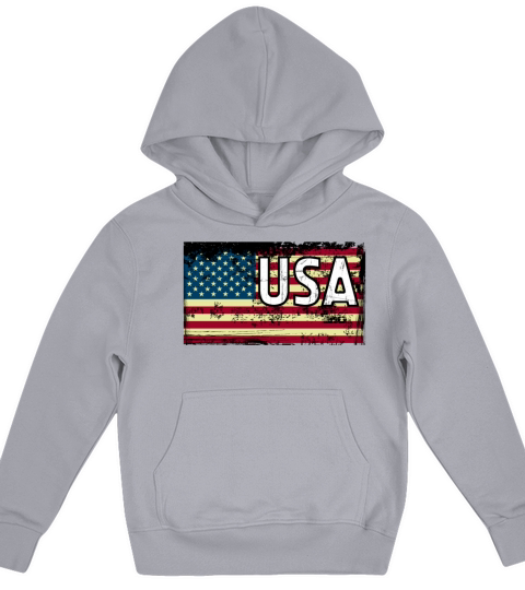 4th of July USA American Flag United States Gifts Kids Hoodie