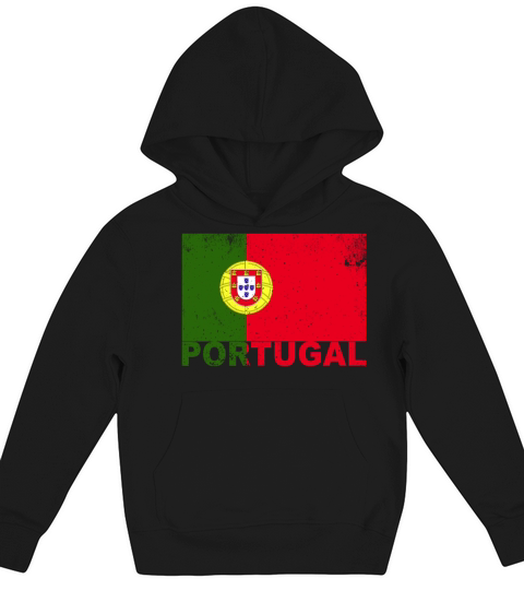 Portugal Flag Vintage Portuguese Nationality Roots Kids Hoodie