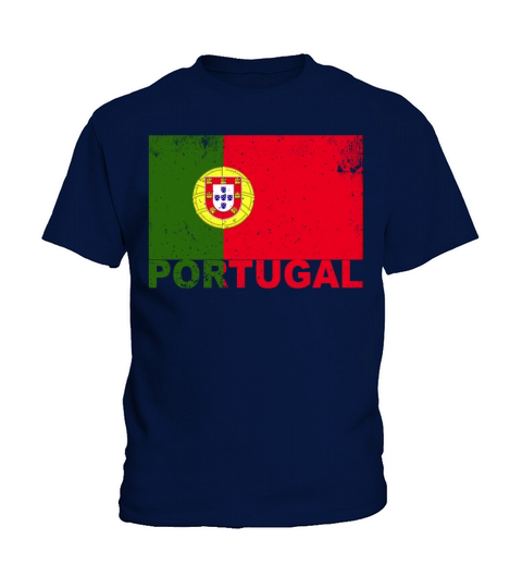 Portugal Flag Vintage Portuguese Nationality Roots Kids T-Shirt