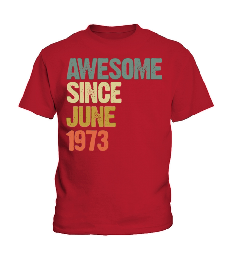 Vintage Awesome Since June 1973 Gift Kids T-Shirt