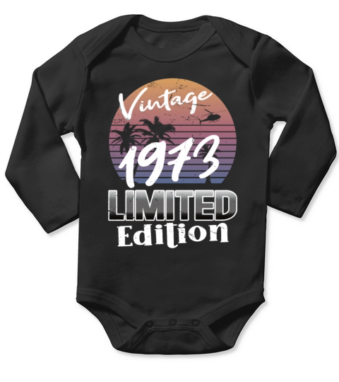 50th birthday vintage 1973 born in 1973 Long Sleeve Baby One-Piece
