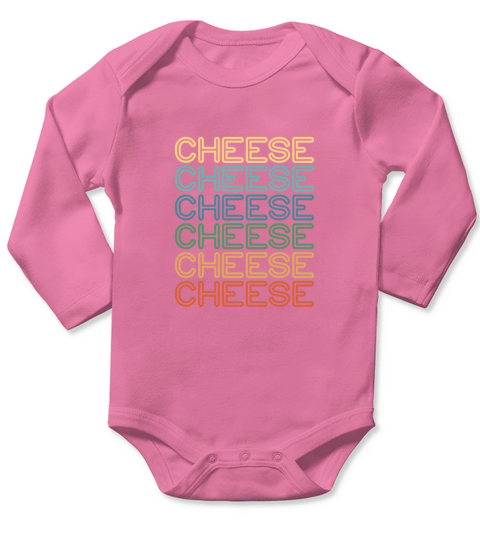Cheese Retro Vintage Long Sleeve Baby One-Piece