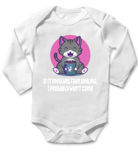 I Probably Wont Come Introvert Sayings Antisocial Long Sleeve Baby One-Piece