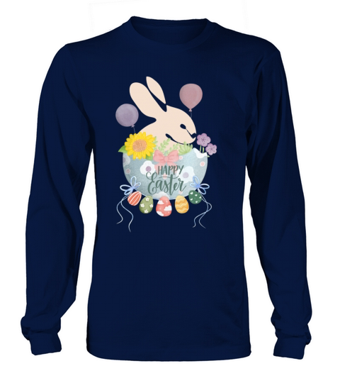 Happy Easter with vintage pastel cute abstract bu Long sleeved Unisex