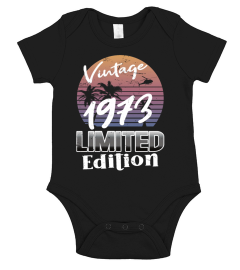 50th birthday vintage 1973 born in 1973 Short Sleeve Baby One-Piece
