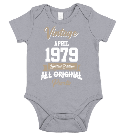 April 1979 Vintage Birthday Present Short Sleeve Baby One-Piece