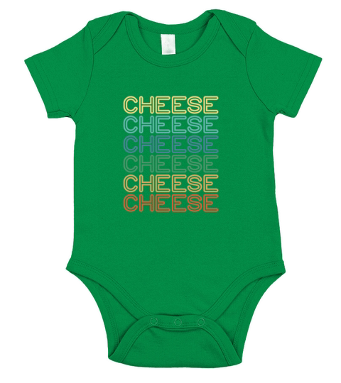 Cheese Retro Vintage Short Sleeve Baby One-Piece