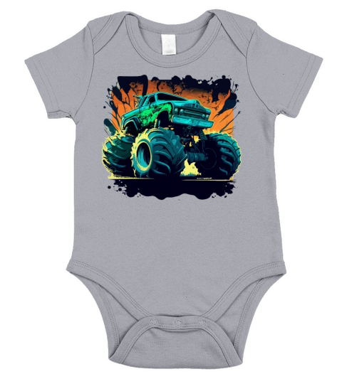Monster Truck Madness Short Sleeve Baby One-Piece