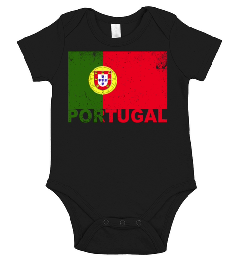 Portugal Flag Vintage Portuguese Nationality Roots Short Sleeve Baby One-Piece