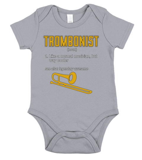 Trombone Trombonist Like A Normal Wind Instrument Short Sleeve Baby One-Piece