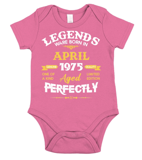 Vintage Aged To Perfection April 1975 Short Sleeve Baby One-Piece