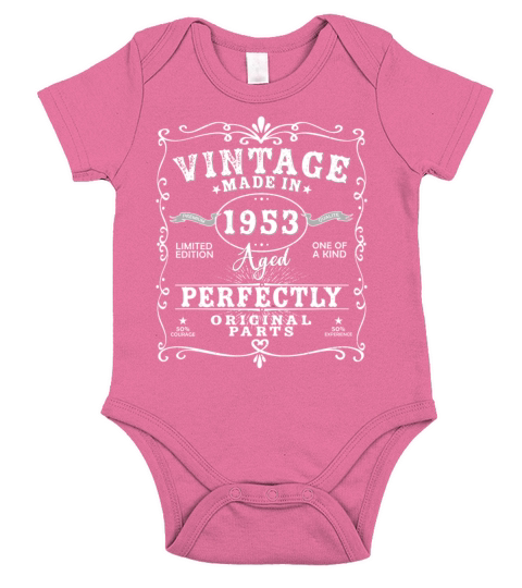 Vintage Made In 1953 Birthday Limited Edition Short Sleeve Baby One-Piece