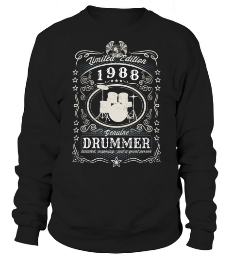 Vintage 1988 Drummer Birthday Gift Percussionist Sweatshirt Unisex
