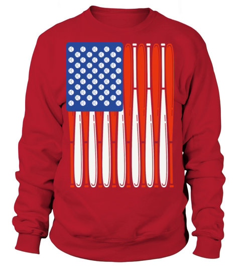 Vintage Baseball Bat American Us Flag Gift Sweatshirt Unisex