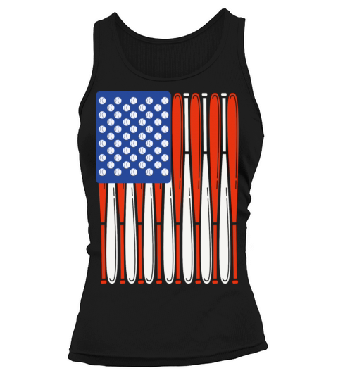 Vintage Baseball Bat American Us Flag Gift Tank top Woman
