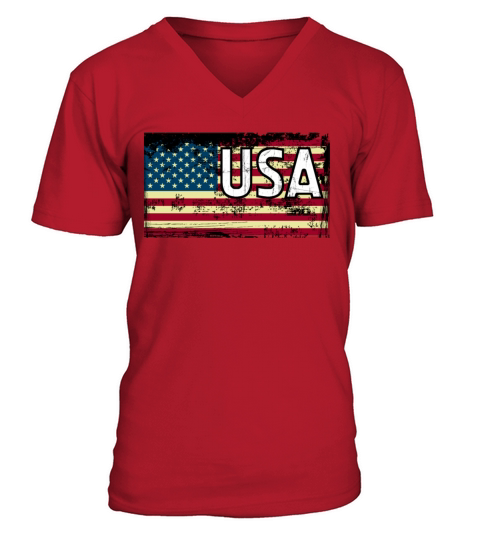 4th of July USA American Flag United States Gifts V-Neck T-shirt