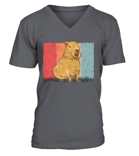 Capybara Retro Vintage V-Neck T-shirt