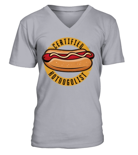 Cool Hot Dog Design For Men Women Boys Sausage Hot V-Neck T-shirt