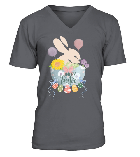 Happy Easter with vintage pastel cute abstract bu V-Neck T-shirt