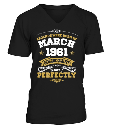 Vintage Aged To Perfection March 1961 V-Neck T-shirt