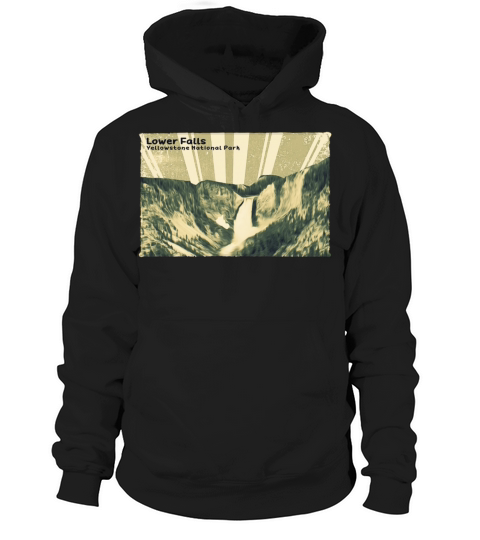 Retro Vintage Lower Falls of Yellowstone Hoodie Unisex