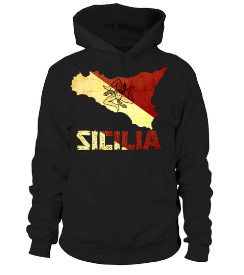 Vintage Retro Sicilia Italia Sicily Flag Souvenir Hoodie Unisex