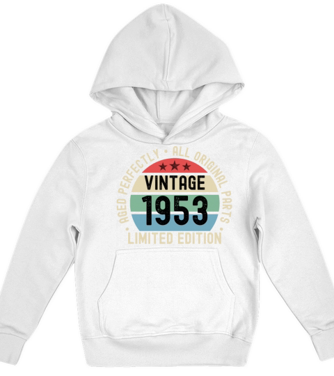 70th Birthday Vintage 1953 Kids Hoodie