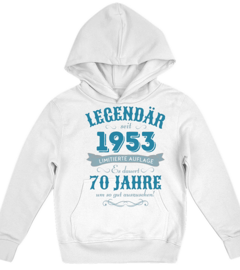 70th Birthday Vintage 1953 Kids Hoodie