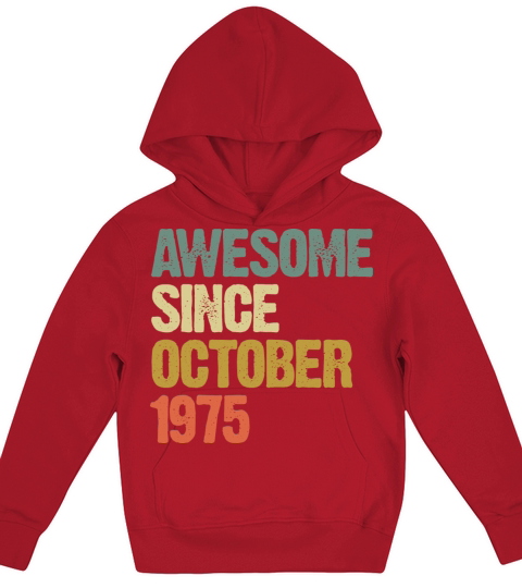 Awesome Since October 1975 Retro Vintage Gift Kids Hoodie