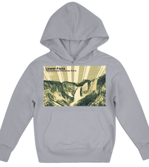 Retro Vintage Lower Falls of Yellowstone Kids Hoodie