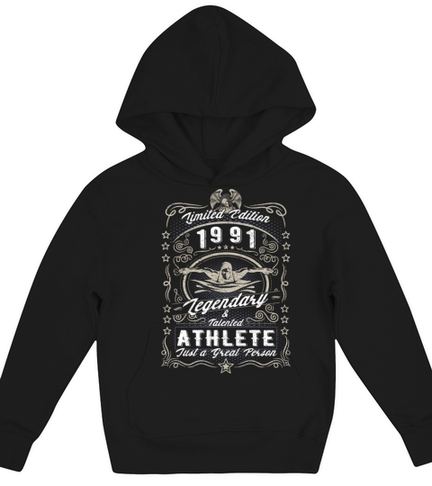 Vintage 1991 Swimmer Birthday Gift Sport Hobby Kids Hoodie