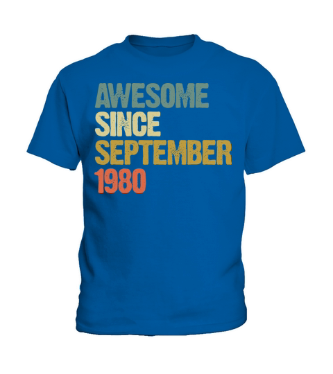 Awesome Since September 1980 Retro Vintage Gift Kids T-Shirt