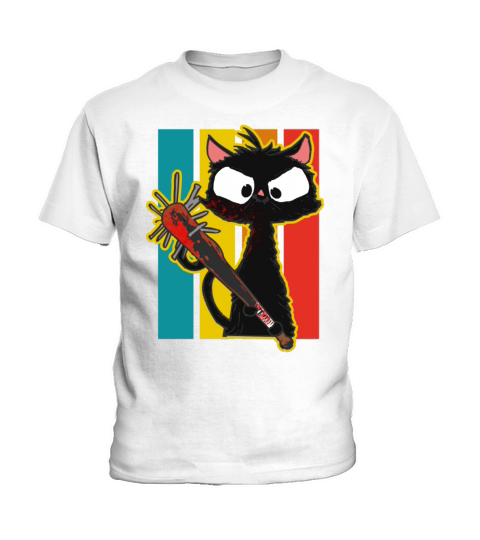 Halloween Retro Cat Vintage Cat Kids T-Shirt