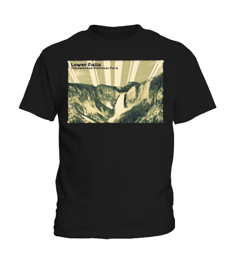 Retro Vintage Lower Falls of Yellowstone Kids T-Shirt