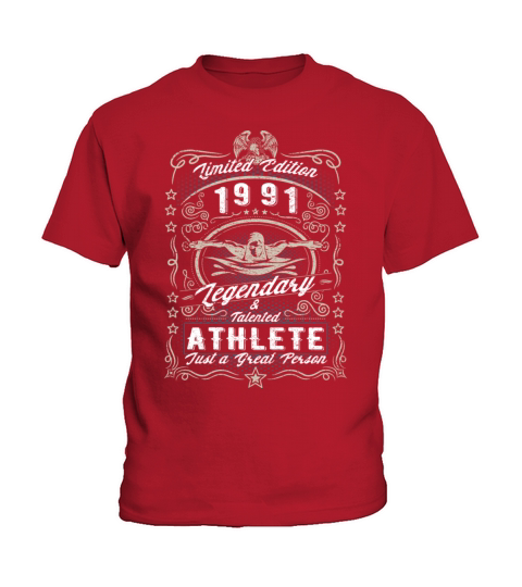 Vintage 1991 Swimmer Birthday Gift Sport Hobby Kids T-Shirt
