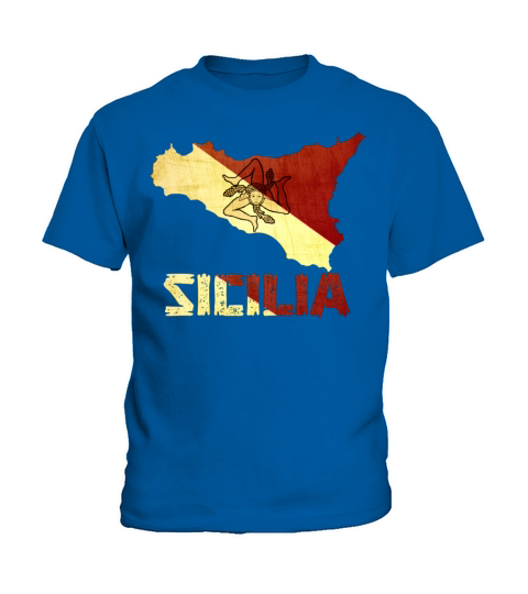 Vintage Retro Sicilia Italia Sicily Flag Souvenir Kids T-Shirt