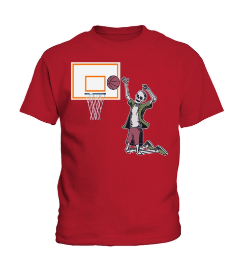 Vintage Skeleton Basketball Player Hoop T Shirt Kids T-Shirt