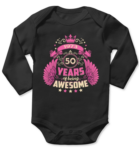 50 Years Awesome Long Sleeve Baby One-Piece