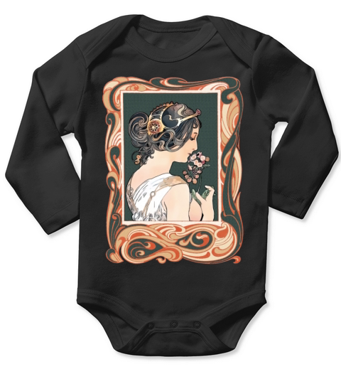 Art nouveau portrait Long Sleeve Baby One-Piece