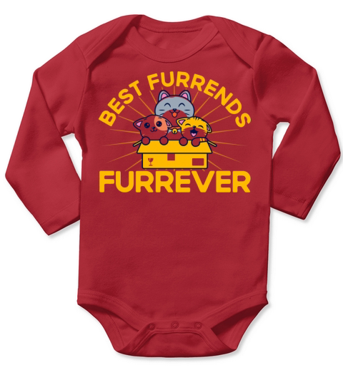 Best Furrends Furrever Kitten Quotes Cat Lover Gif Long Sleeve Baby One-Piece