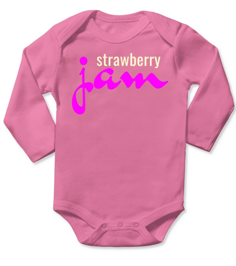Strawberry Jam Minimalist Typography Long Sleeve Baby One-Piece