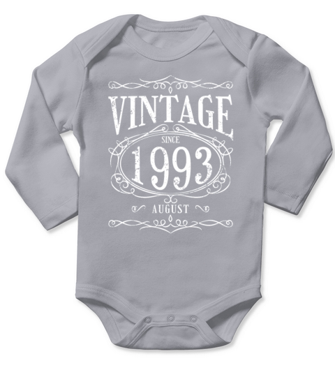 Vintage since August 1993 - Birthday Present Long Sleeve Baby One-Piece