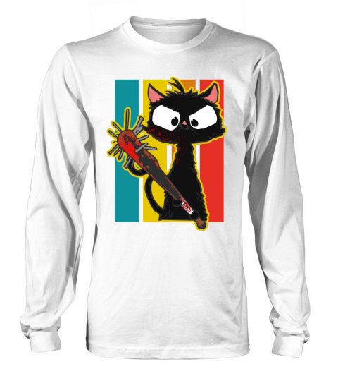 Halloween Retro Cat Vintage Cat Long sleeved Unisex