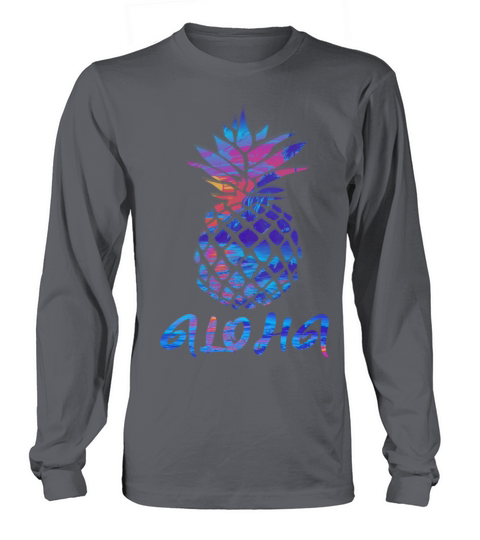 Pineapple Aloha Hawaii Vintage Vintage Hawaiian Long sleeved Unisex