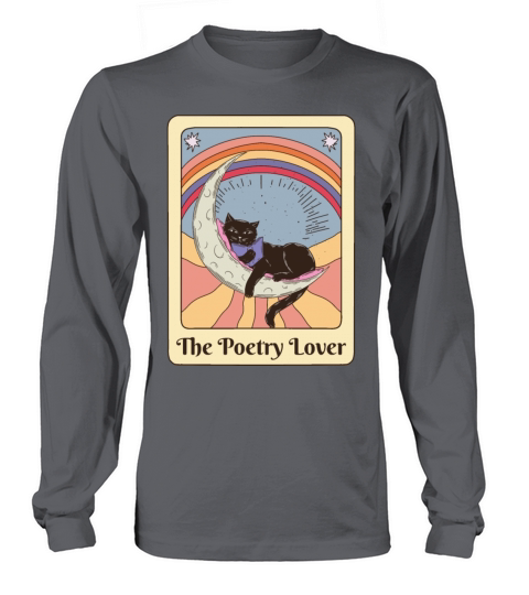 Poetry Lover Cat Reading Poem Retro Tarot Long sleeved Unisex