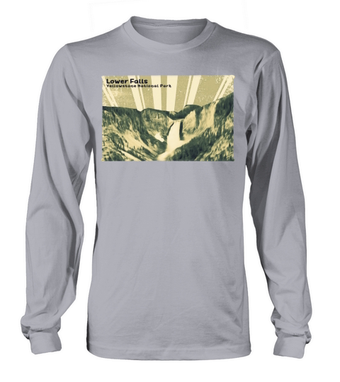 Retro Vintage Lower Falls of Yellowstone Long sleeved Unisex