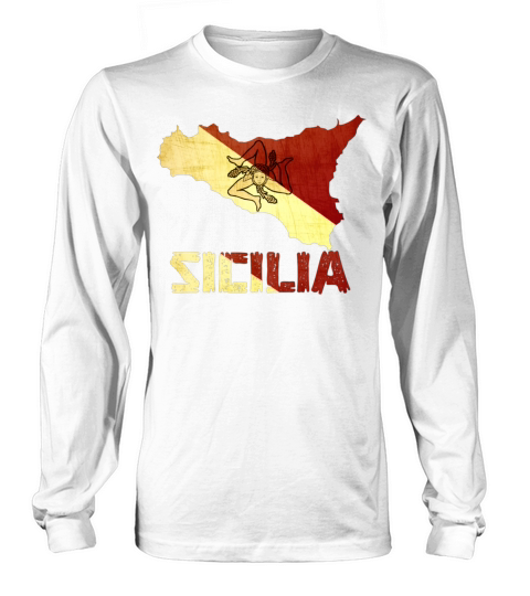 Vintage Retro Sicilia Italia Sicily Flag Souvenir Long sleeved Unisex